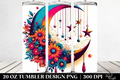 Vibrant Moon and Stars Tumbler Design Product Image 2