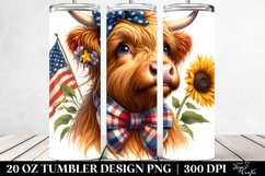 Highland Cow Portrait with Bow | 20 oz Tumbler Product Image 2