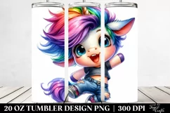 Jumping Cute Unicorn | 20 oz Tumbler Product Image 2