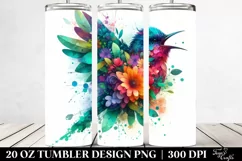 Vibrant Bird Plant Leaves Flowers Splashes. 20 oz Tumbler Product Image 2