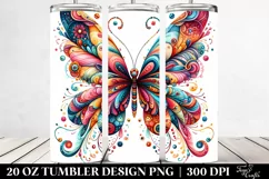 Colorful Whimsical Butterfly | 20 Oz Tumbler Product Image 2