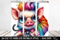 Posing Baby Pig | 20 oz Tumbler Product Image 2