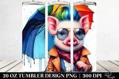 Vibrant Cute Baby Pig | 20 oz Tumbler Product Image 2