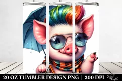 Posing Baby Pig | 20 oz Tumbler Product Image 2