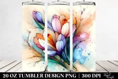 Abstract Wooden Stained Crocus | 20 oz Tumbler Product Image 2