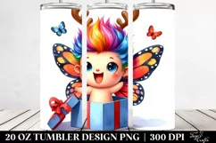 Vibrant Butterfly with Gift Box, Transparent PNG Product Image 2