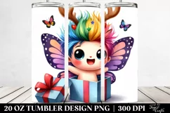 Vibrant Butterfly with Gift Box, Transparent PNG Product Image 2