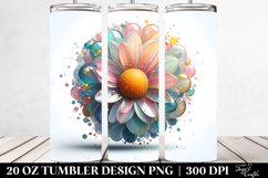 Abstract Sunflower Watercolor Tumbler Design | 20 oz Tumbler Product Image 2
