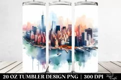Watercolor Manhattan | 20 oz Tumbler Product Image 2