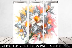 20 Oz Tumbler Sublimation | Diamond Splash Narcissus Product Image 2
