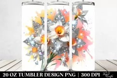 20 Oz Tumbler Sublimation | Diamond Splash Narcissus Product Image 2