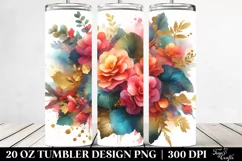 Vibrant Bouquet Gold Foil | 20 Oz Tumbler Product Image 2