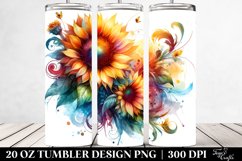 Vibrant Watercolor Sunflower Design | 20 oz Tumbler Product Image 2