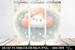 Vintage Cloud Snowflakes Tumbler Design Product Image 2