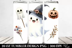 Simple Funny Ghost Halloween Sticker 20 Oz Tumbler Product Image 2