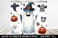 Simple Funny Ghost Halloween Sticker 20 Oz Tumbler Product Image 2