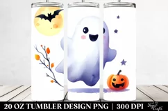 Simple Funny Ghost Halloween Sticker 20 Oz Tumbler Product Image 2