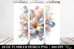 Shiny Freesia Watercolor Tumbler Design | 20 oz Tumbler Product Image 2