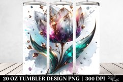 20 Oz Tumbler Sublimation | Watercolor Tulip Sublimation Product Image 2