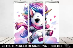 Cute Unicorn Running 20 Oz Tumbler Product Image 2