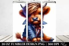 Cute Baby Highlandcow Model, Transparent 20 Oz Tumbler Product Image 2