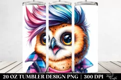 Vibrant Cute Baby Owl | 20 oz Tumbler Product Image 2