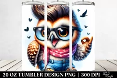 Vibrant Cute Baby Owl | 20 oz Tumbler Product Image 2
