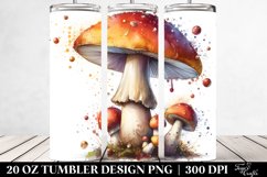 Detailed Mushroom Watercolor Tumbler Design | 20 oz Tumbler Product Image 2