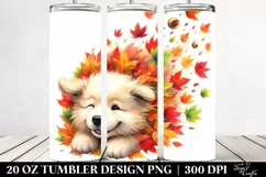 Tumbling Autumn Dog Tumbler Design Product Image 2