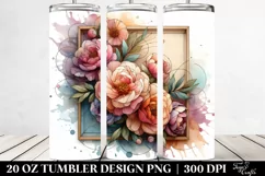Wooden Peonies Stained 20 Oz Tumbler Product Image 2