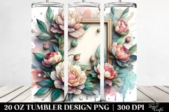 Wooden Peonies Stained 20 Oz Tumbler Product Image 2