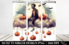 Washed Zombie Cloud Halloween Tumbler Design | 20 oz Tumbler Product Image 2