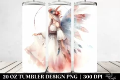 Washed Boho Fairy Watercolor Tumbler Design | 20 oz Tumbler Product Image 2