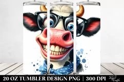 Funny Cow es Watercolor | 20 Oz Tumbler Product Image 2