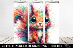 Colorful Layered Cute Baby Squirrel | 20 Oz Tumbler Product Image 2