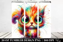Colorful Layered Cute Baby Squirrel | 20 Oz Tumbler Product Image 2