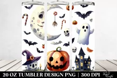 Simple Funny Moon Halloween Sticker 20 Oz Tumbler Product Image 2