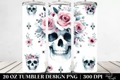 Simple Skull Watercolor Tumbler Product Image 2