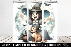 Retro Excited Witch Cat | 20 oz Tumbler Product Image 2