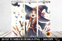 Retro Excited Witch Cat | 20 oz Tumbler Product Image 2