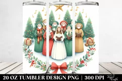 Cute Carol Singers Clipart, Transparent 20 Oz Tumbler Product Image 2