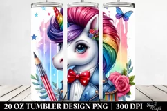 Vibrant Unicorn Drawing Tumbler Product Image 2