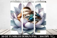 Watercolor Duck Sleeping Flower | 20 Oz Tumbler Product Image 2