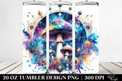 Vibrant Celestial Mushroom Clipart 20 Oz Tumbler Product Image 2
