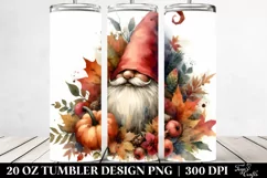 Detailed Vibrant Autumn Gnome | 20 oz Tumbler Product Image 2