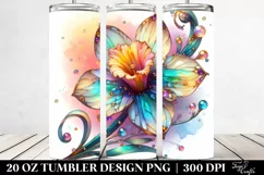 Detailed Pastel Shiny Daffodil | 20 oz Tumbler Product Image 2