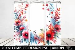 Abstract Vibrant Frame Red Flowers | 20 Oz Tumbler Product Image 2