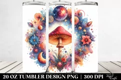 Vibrant Magical Mushroom Clipart, Transparent 20 Oz Tumbler Product Image 2
