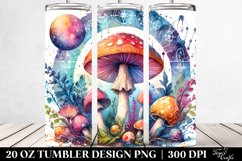 Vibrant Celestial Mushroom Clipart 20 Oz Tumbler Product Image 2