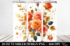 Vibrant Orange Roses | 20 oz Tumbler Product Image 2